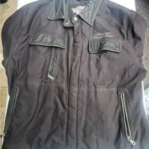 Harley-Davidson Black Jacket with Leather Trim